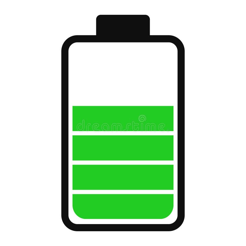 Battery charge status . Icon phone battery energy levels and power indicator. Recharge battery electricity . Accumulator vector illustration