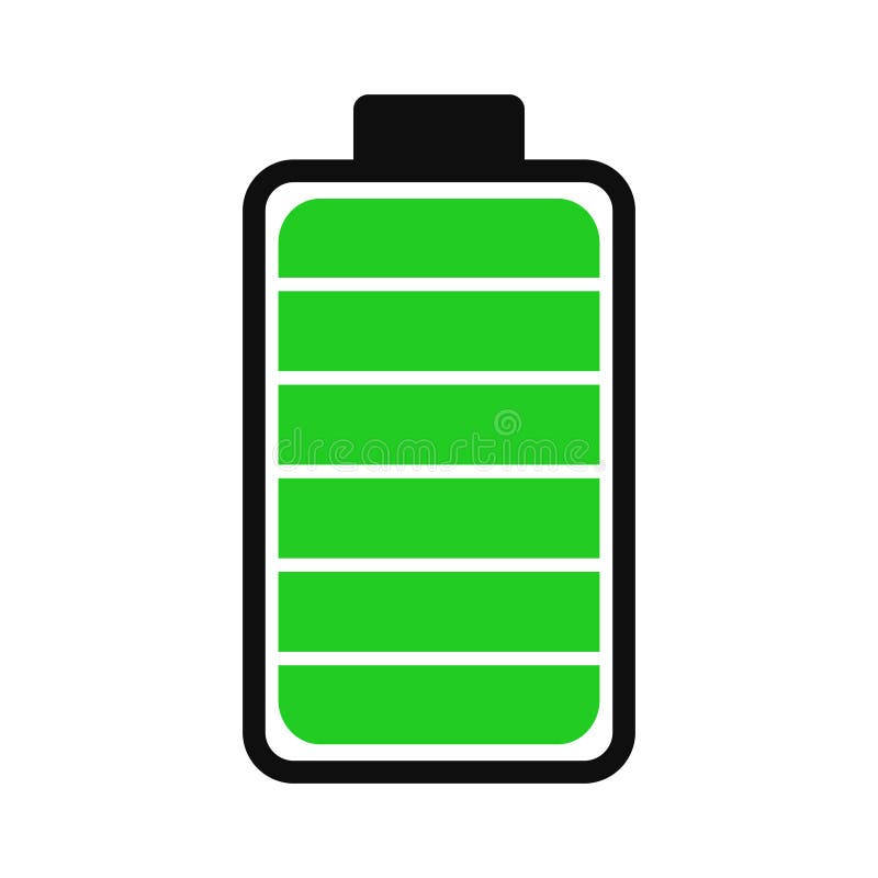 Battery charge status . Icon phone battery energy levels and power indicator. Recharge battery electricity full . Accumulator royalty free illustration