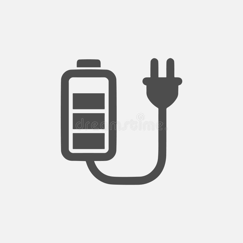 Battery Charger Vector Symbol. Linear Style Sign for Mobile Concept and