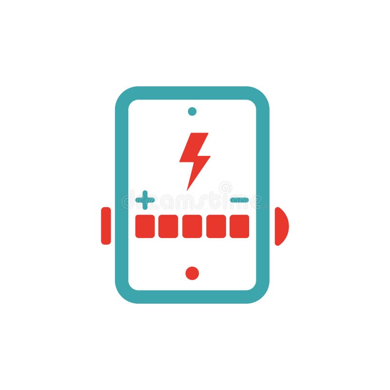 Battery Charging Icon on Tablet Pc Laptop Vector Illusration. Stock