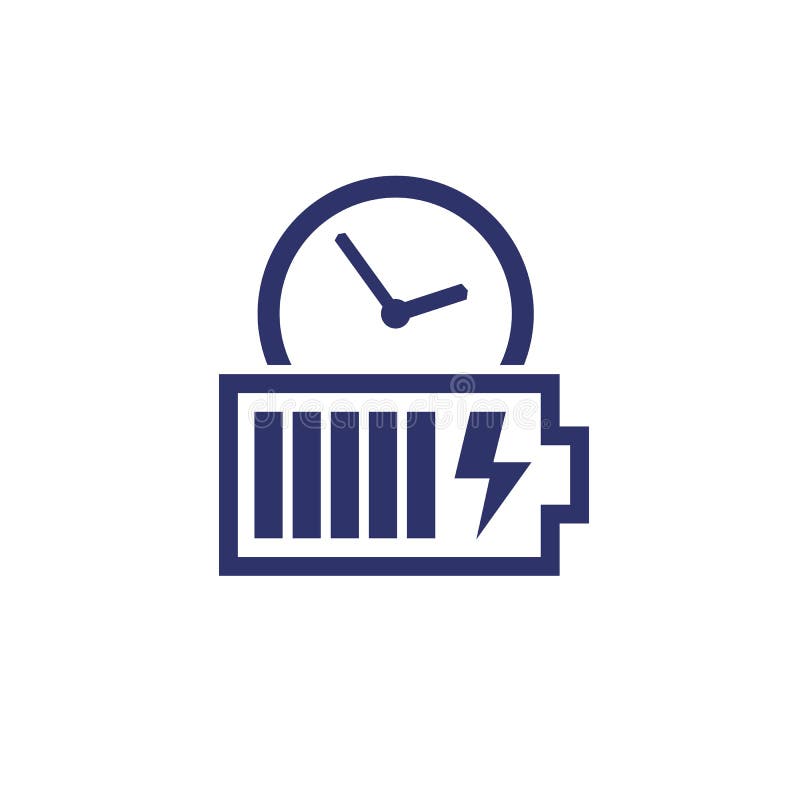 Battery Charging Time Icon, Vector Stock Vector Illustration of charge, level 259007597