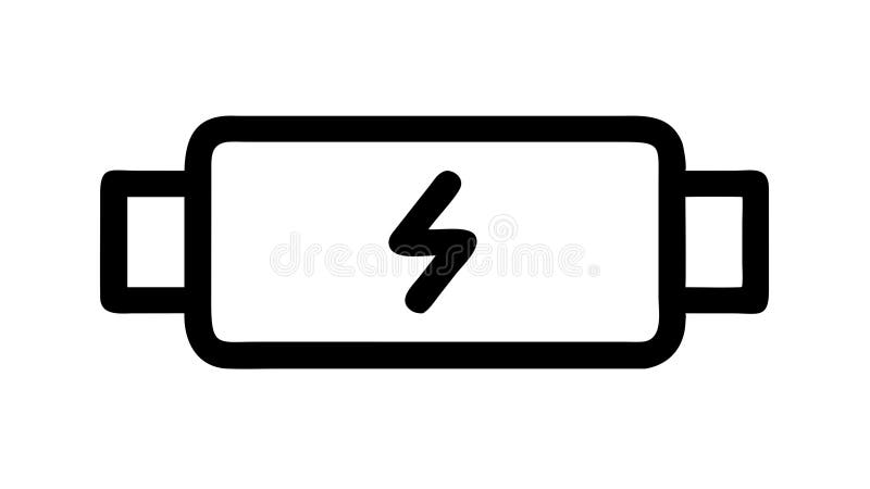 Battery icon with lightning bolt, representing power or energy source , vector design Generative AI stock illustration
