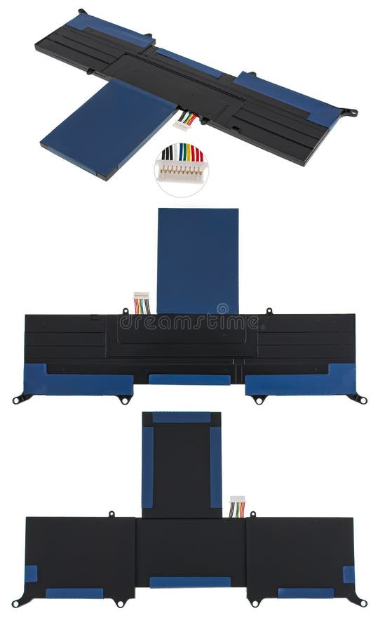 Battery for a Laptop, a Spare Part for a Computer, on a White