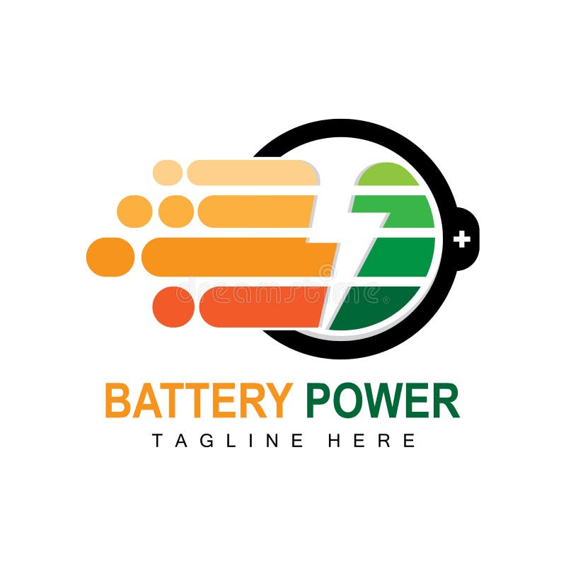 Battery Logo Design, Technology Charging Illustration, Company Brand