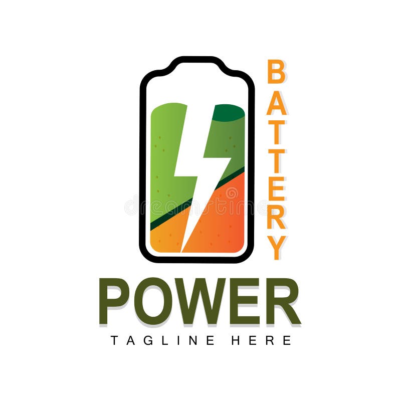 Battery Logo Design, Technology Charging Illustration, Company Brand