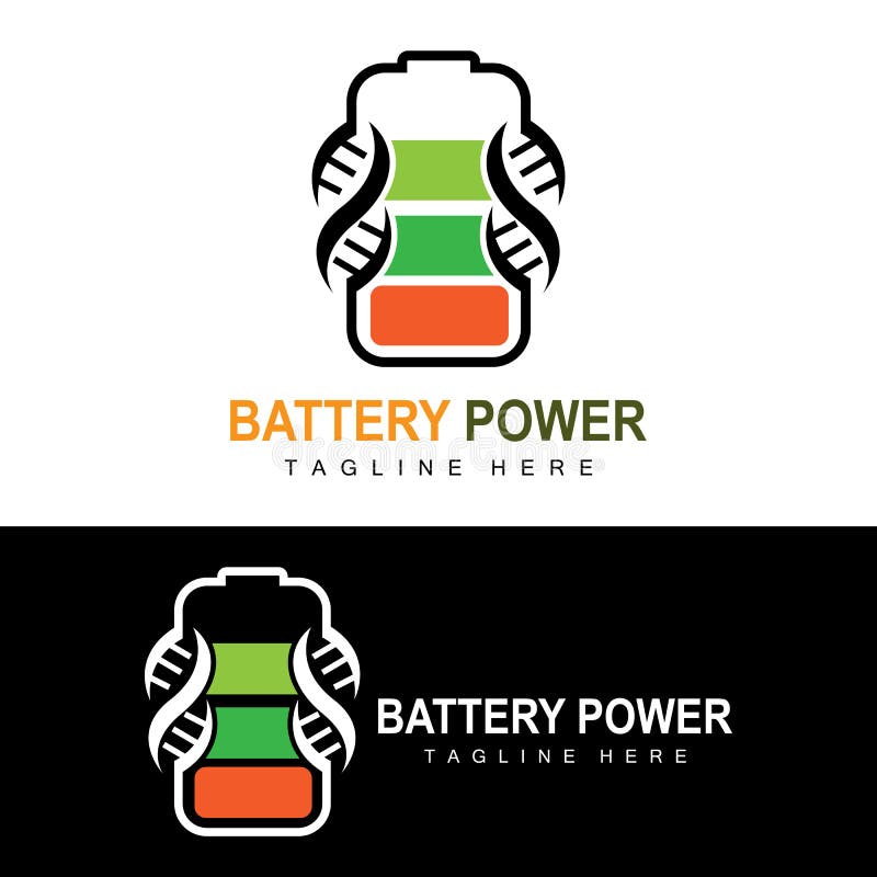 Battery Logo Design, Technology Charging Illustration, Company Brand