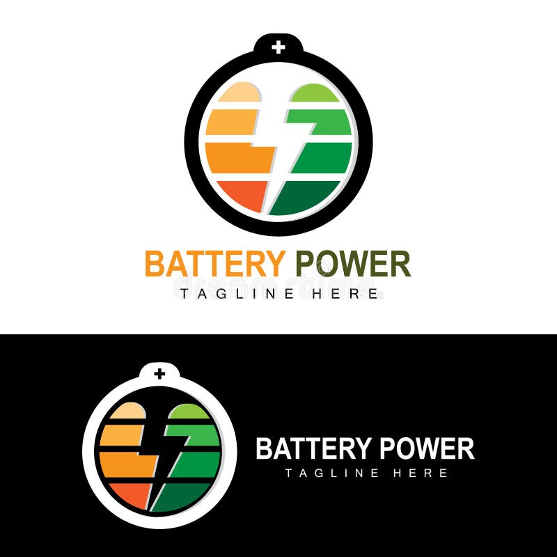 Battery Logo Design, Technology Charging Illustration, Company Brand