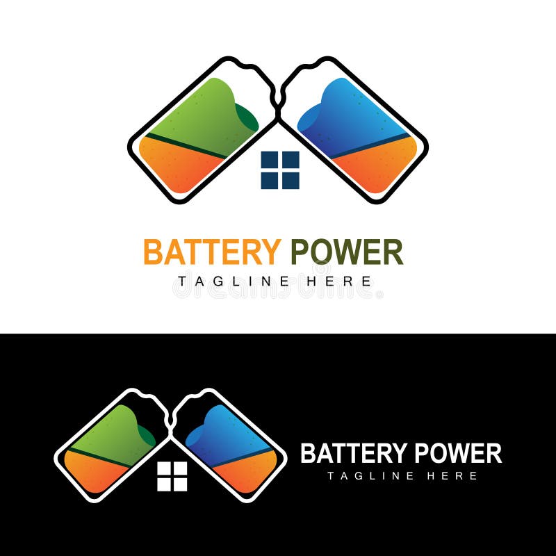 Battery Logo Design, Technology Charging Illustration, Company Brand