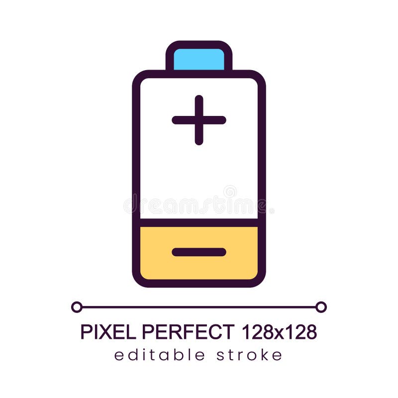 Battery pixel perfect RGB color icon royalty free illustration