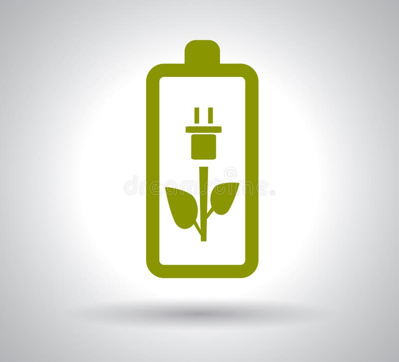 Battery Power Efficiency on White Background Stock Vector