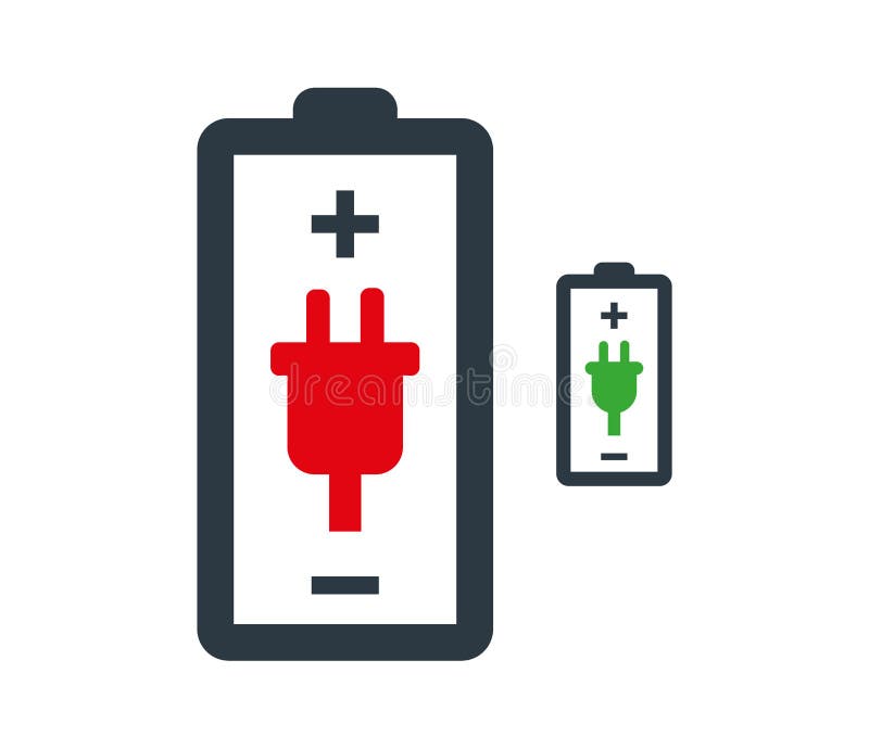 Battery with Power Plug vector illustration