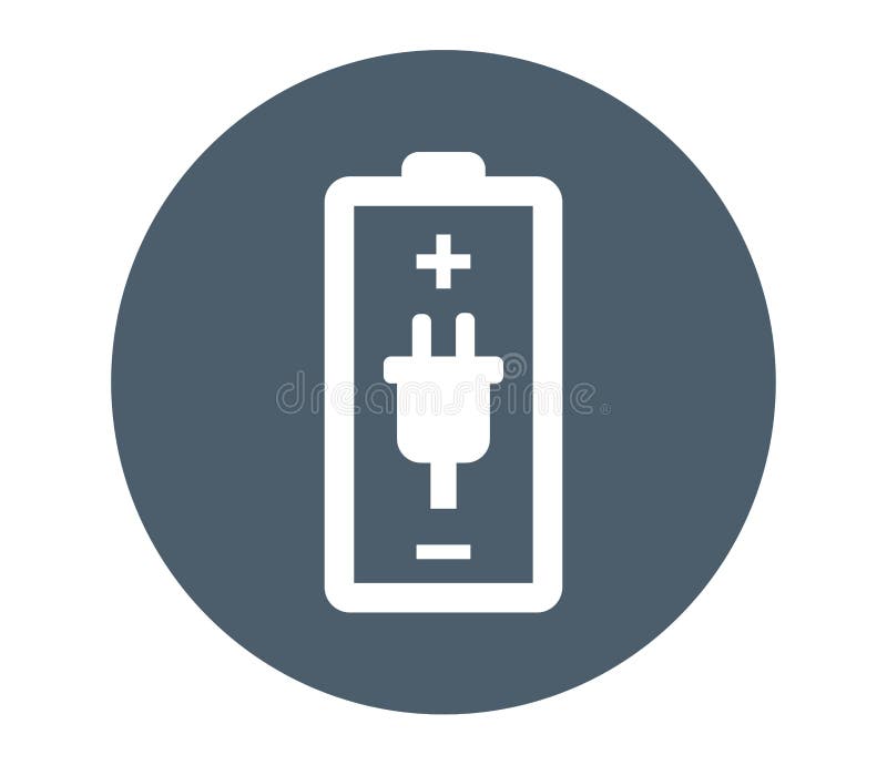 Battery with Power Plug stock illustration