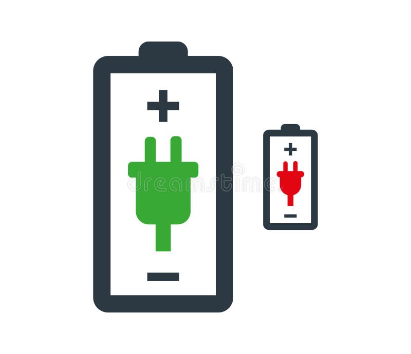 Battery with Power Plug stock illustration