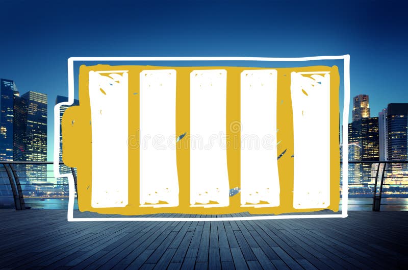 Battery Recharge Energy Power Electric Full Concept stock photography