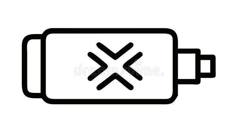 Battery Unavailable Line Art Icon for Device Compatibility, vector design Generative AI vector illustration