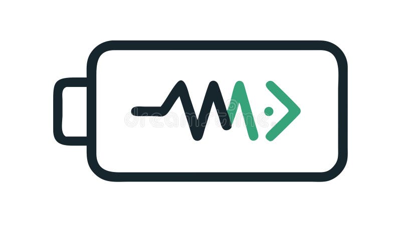 Battery with waveform icon, representing power signal or energy , vector design Generative AI stock illustration