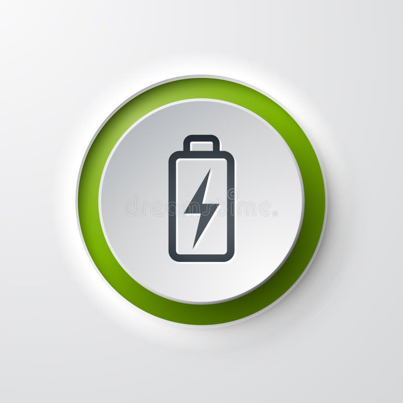 Battery web icon push button vector illustration