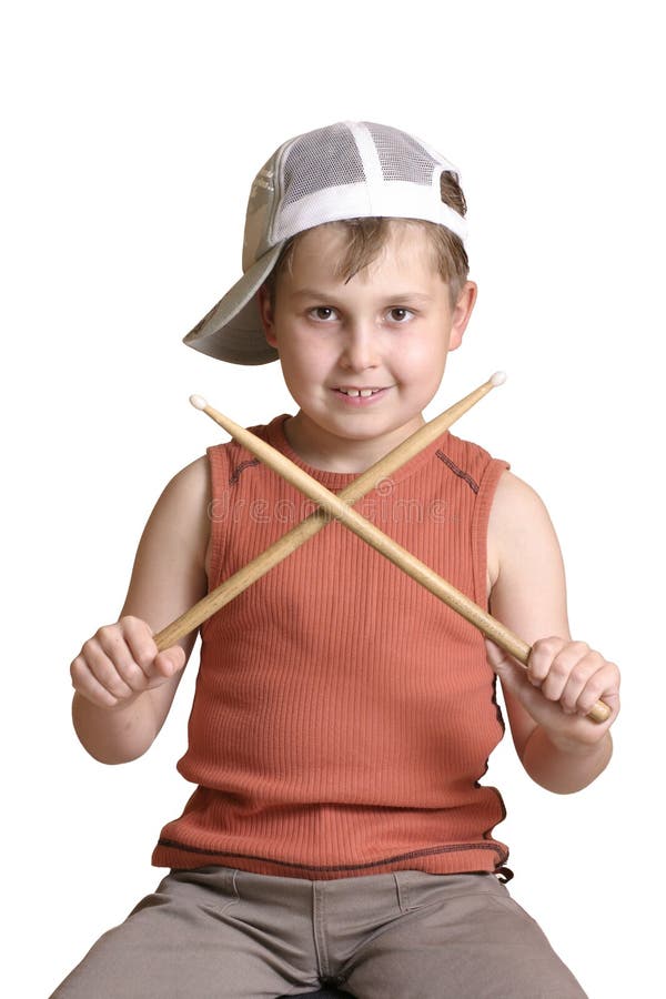 Batteur avec le pilon croisé images stock Batteur avec le pilon croisé images stock