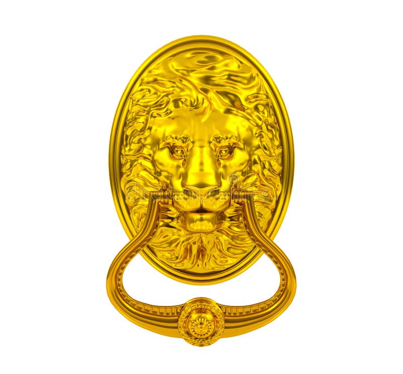 Battitore di porta dorato del leone illustrazione di stock Battitore di porta dorato del leone illustrazione di stock