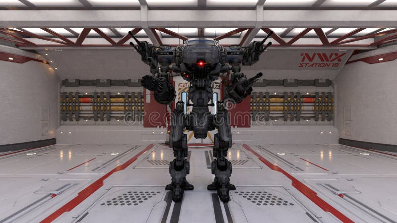 Battle robot stock photo