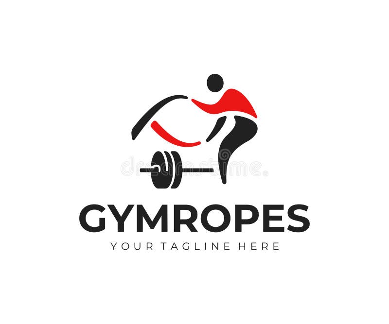 Battle ropes logo design. Fitness exercise with a rope vector design