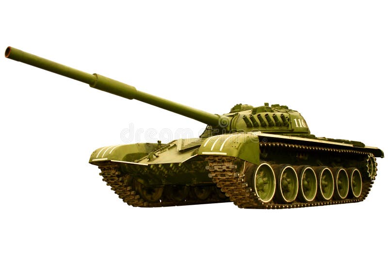 Battle russian tank on a white