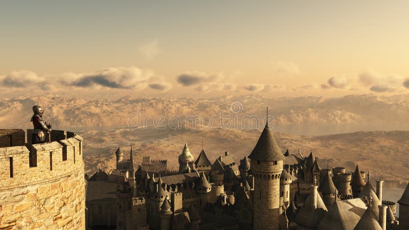 battlements target141_1_ rycerza odludnego royalty ilustracja battlements target141_1_ rycerza odludnego royalty ilustracja