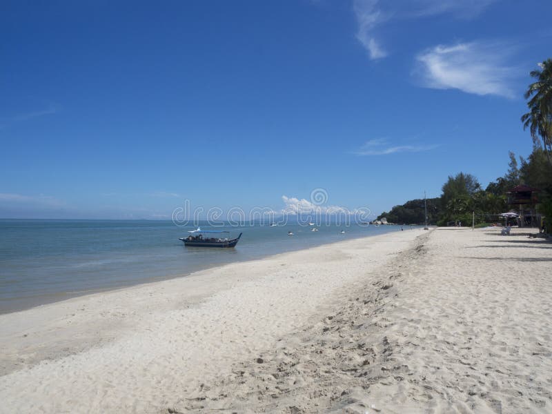 Batu Ferringhi Strand, Penang, Malaysia Arkivfoto - Bild av sten, fred