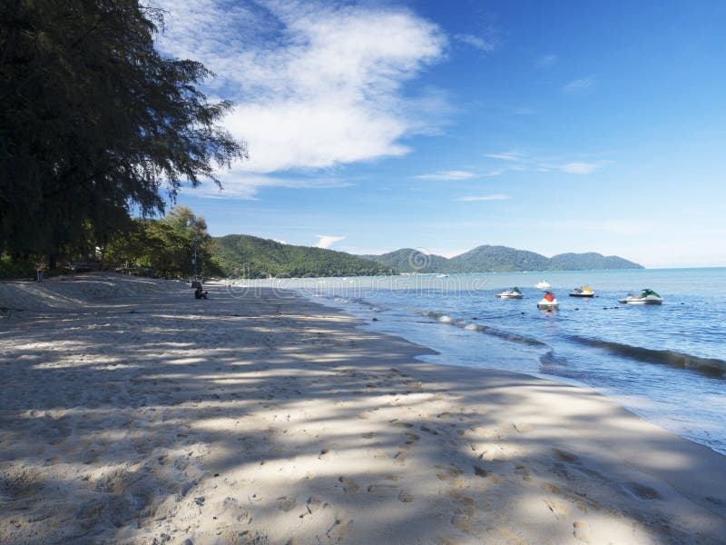 Batu Ferringhi Beach, Penang, Malaysia Stock Image - Image of clouds