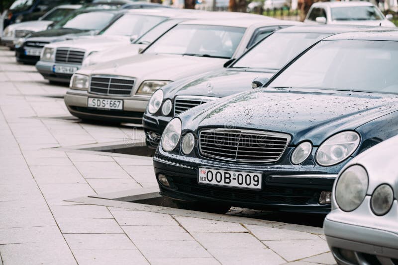 Beautiful Avantgarde Mercedes Benz W211, year 2008, manual transmission,  winter rims, isolated, no people, in an empty parking lot Stock Photo -  Alamy