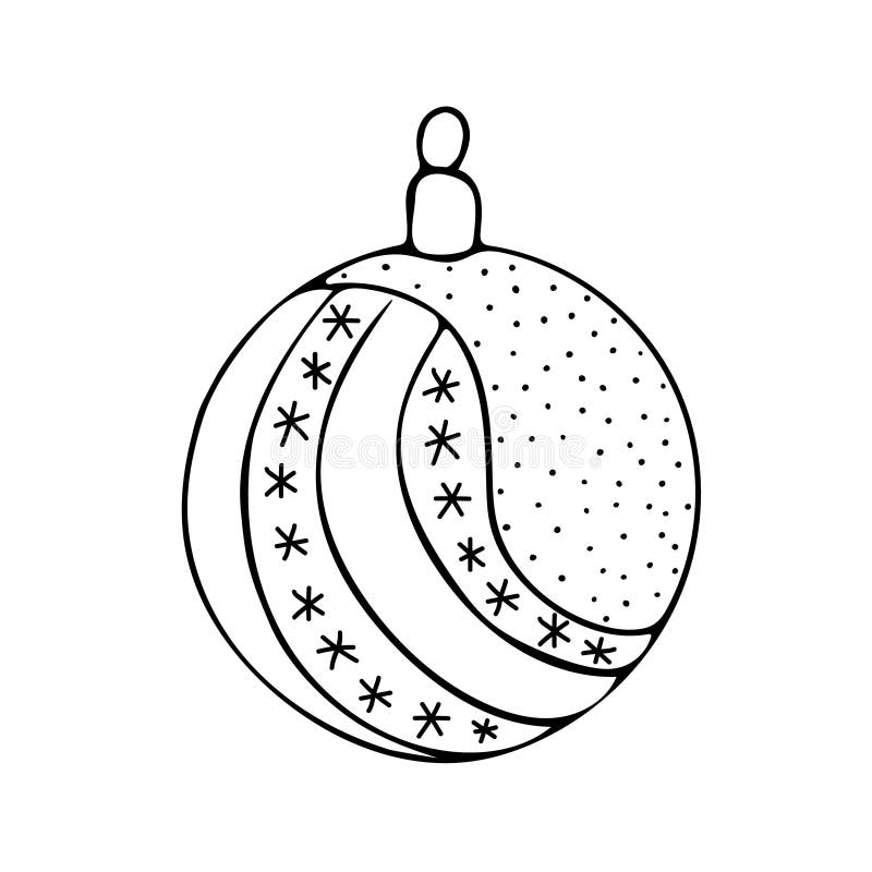 Bauble with Snowflakes. Christmas Decoration. Hand Drawn Vector ...