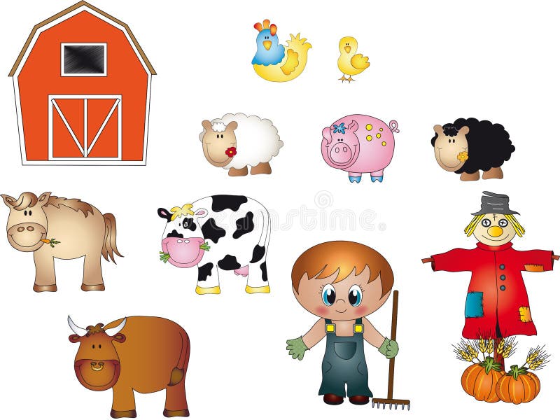 Illustration with icons farm isolated. Illustration with icons farm isolated