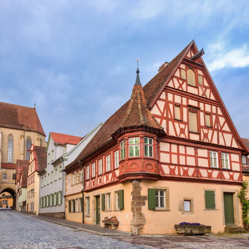 Bauholzhaus Rothenburg ob der Tauber Altstadt Bayern Deutschland