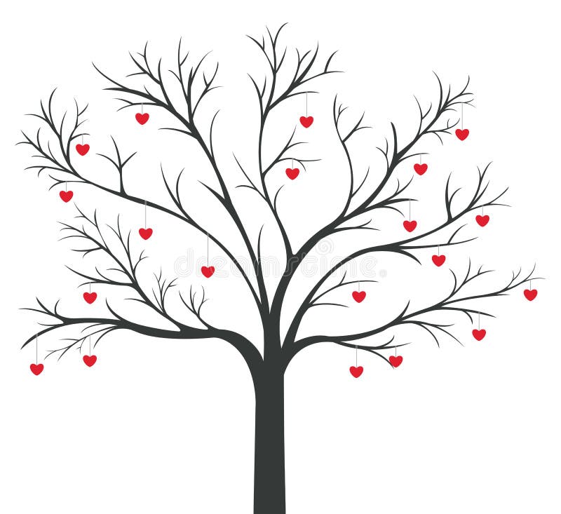 Baum des roten Innerhängens stock abbildung Baum des roten Innerhängens stock abbildung