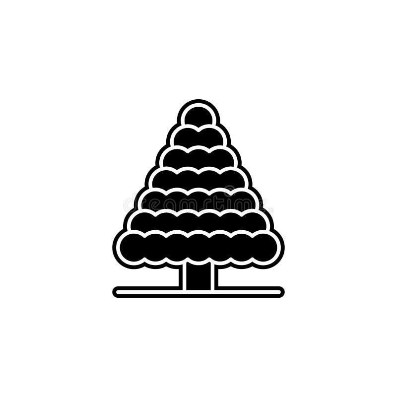 Baum-Zeder-Symbol. einfache Glyphe flacher Vektor von drei Icons für ui und ux Website oder mobile Anwendung vektor abbildung