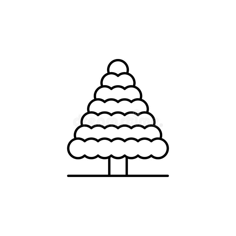 Baum, Zedernsymbol. Einfache dünne Linie, Konturvektor für Baumsymbole für i und ux, Website oder mobile Anwendungen vektor abbildung