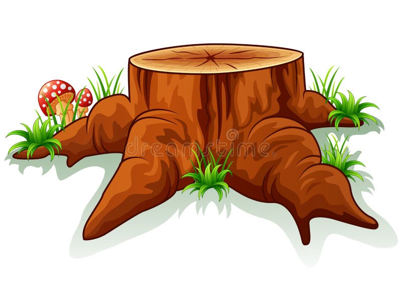Baumstumpf Und Pilz Vektor Abbildung Illustration Von Pilz