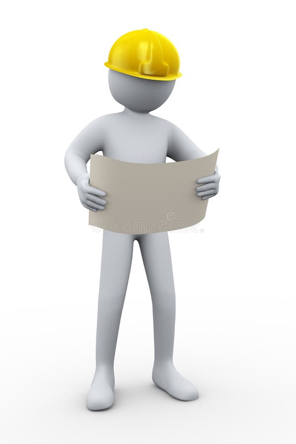 Bauunternehmer des Fachmannes 3d lizenzfreie abbildung Bauunternehmer des Fachmannes 3d lizenzfreie abbildung