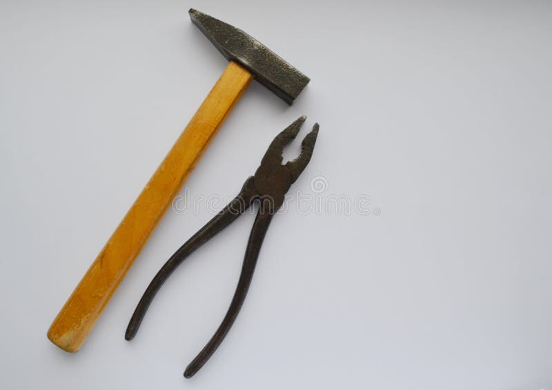 Bauwerkzeuge auf weißem Grund Vatertag Arbeitstag stockfoto Bauwerkzeuge auf weißem Grund Vatertag Arbeitstag stockfoto