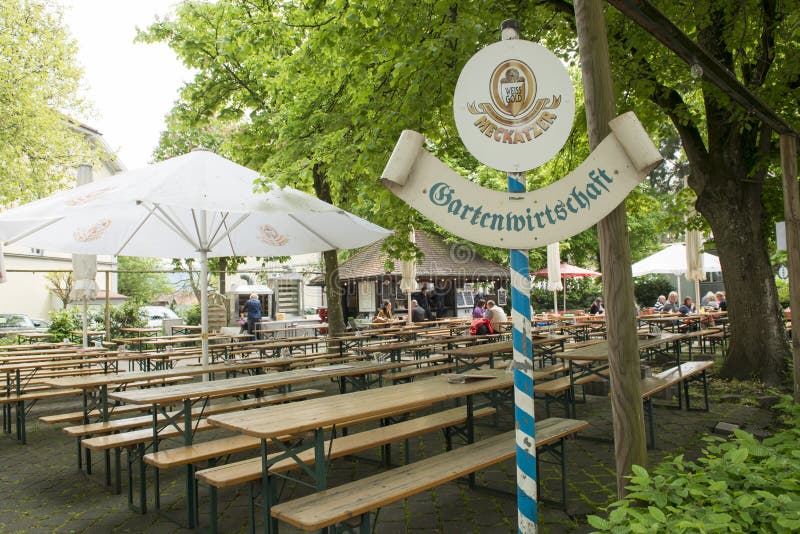 Bavarian beer garden editorial stock image. Image of bavarian 40896239