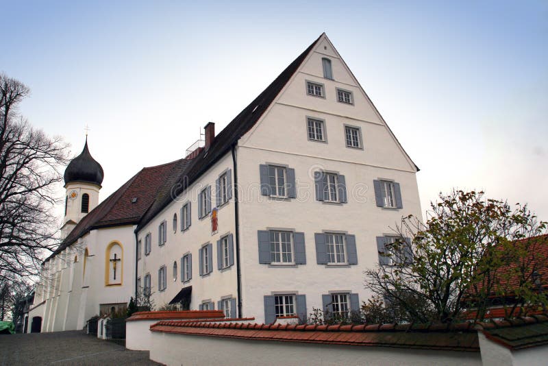 Bavarian Church in OberpeiÃŸenberg on top of the hill Hoher PeiÃŸenberg