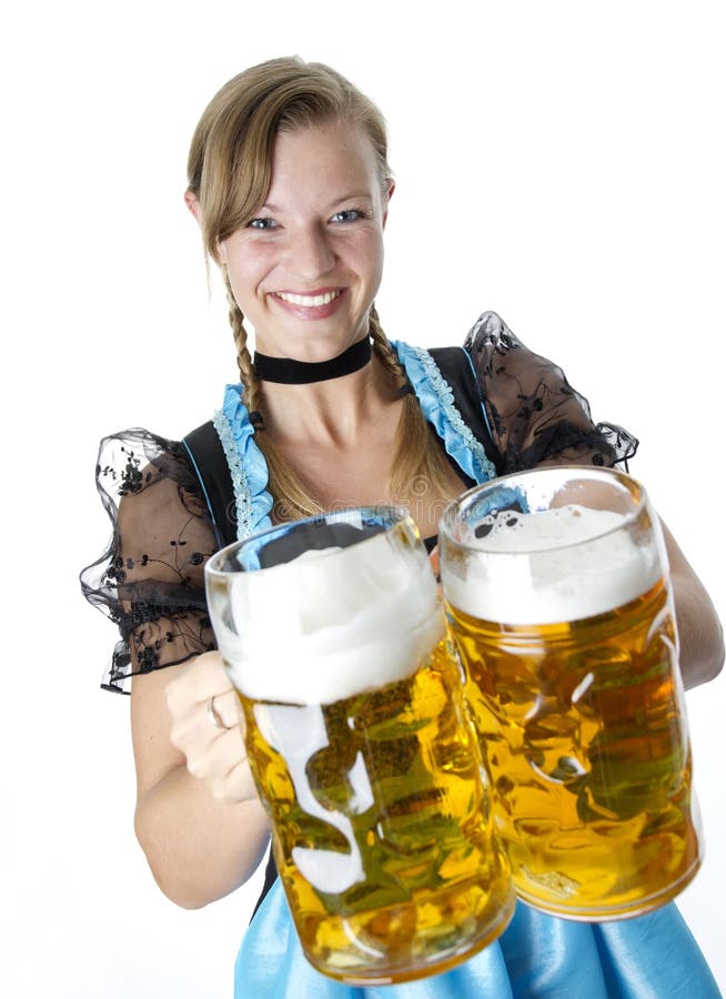 Bavarian Group Toast with Oktoberfest Beer Stein Stock Photo - Image of ...