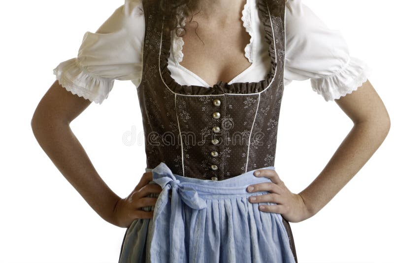 Bavarian girl wearing Oktoberfest Dirndl cloth