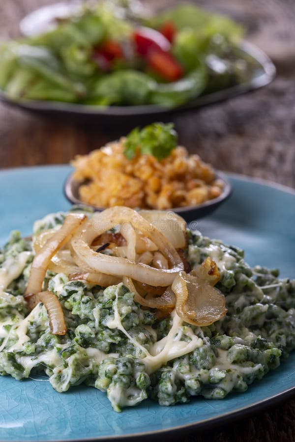 Bavarian pasta with onions royalty free stock image
