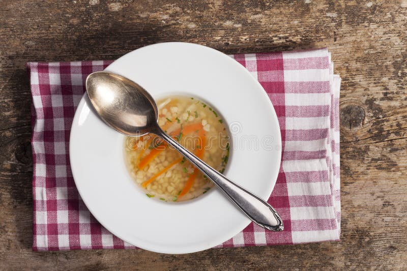 Bavarian pasta soup royalty free stock images