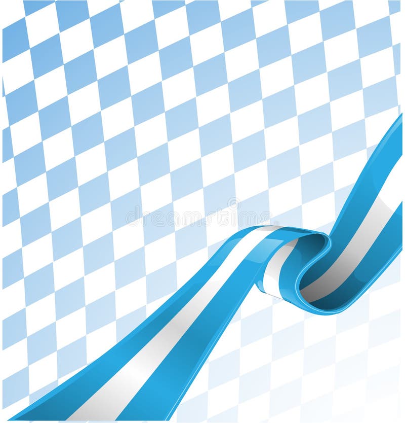 Bavarian ribbon flag on background. Bavarian flag blue vectors