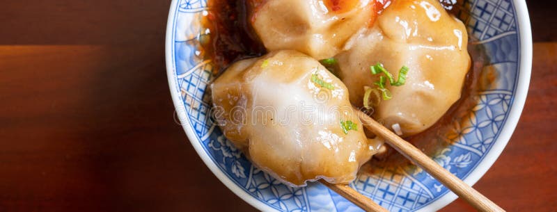 Bawan ba wan taiwaneza meatball delicatese delicatese de stradă delicioase stock image