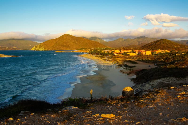 Bay at Isla de Margarita in sunset time royalty free stock photos Bay at Isla de Margarita in sunset time royalty free stock photos