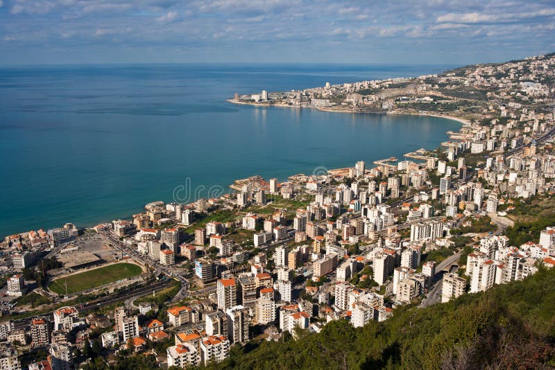 Bay of jounieh, mediterranean coast, lebanon.