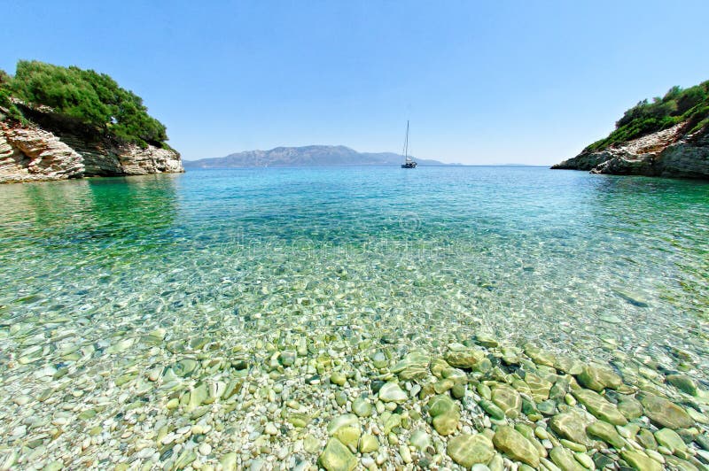 Scenic view of bay near Fokotrypa on Kastos island, Greece. Scenic view of bay near Fokotrypa on Kastos island, Greece.